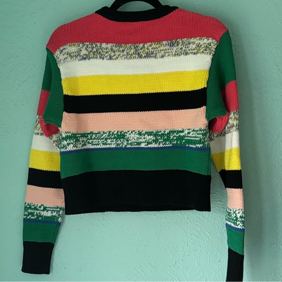 CAbi Cropped Multi Stripe Crew Neck Sweater - Picture 4 of 9